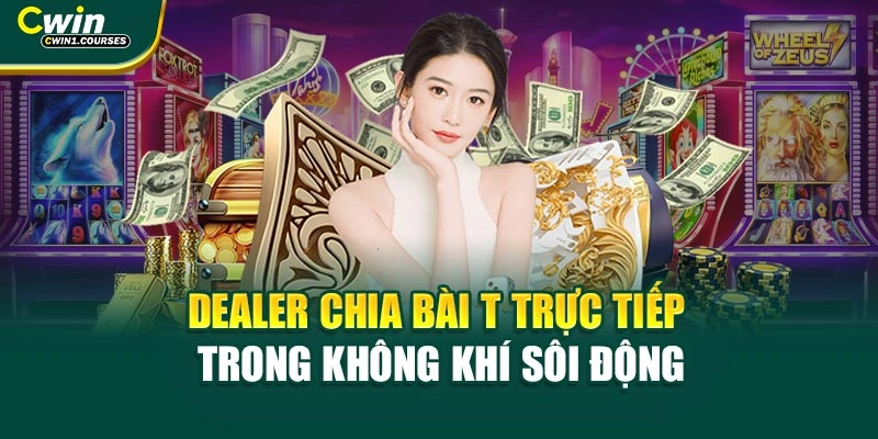 Dealer chia bài t trực tiếp trong không khí sôi động